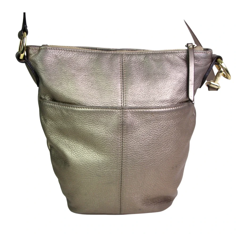 B. Makowsky GOLDEN BEIGE GENUINE LEATHER X-BODY SHOULDER BAG HANDBAG BOHO PURSE